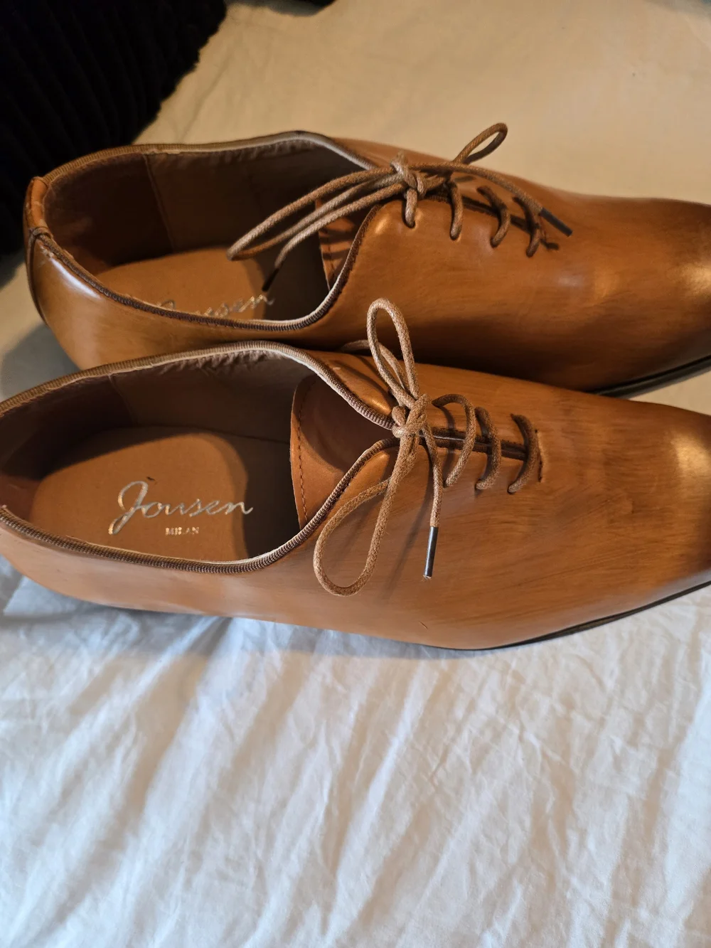Jousen Milan Men's Cognac Brown Oxford Dress Shoes Size 14 EUC